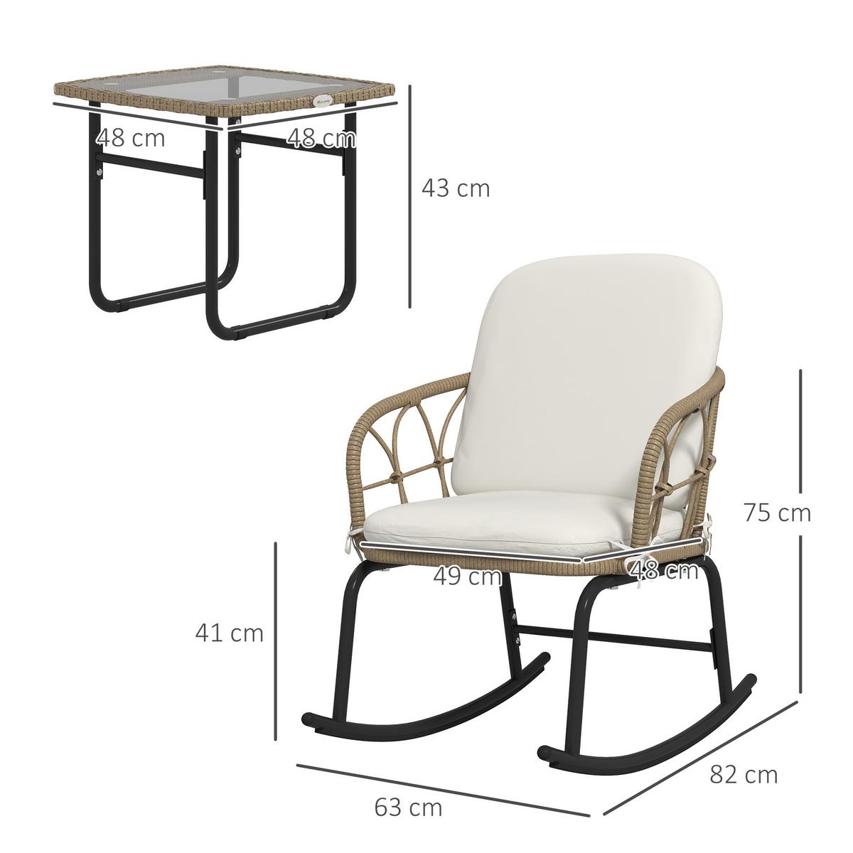 GARTENMÖBEL Set, Stahl, PE, Gelb+Creme - Gelb, Metall - Outsunny
