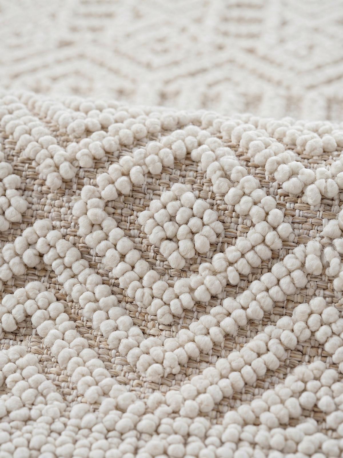 TEPPICH Flachgewebe LANGAU in Creme, mit Ethno-Streifen, 80 x 250 cm - Creme, Textil (80/250cm) - KADIMA DESIGN