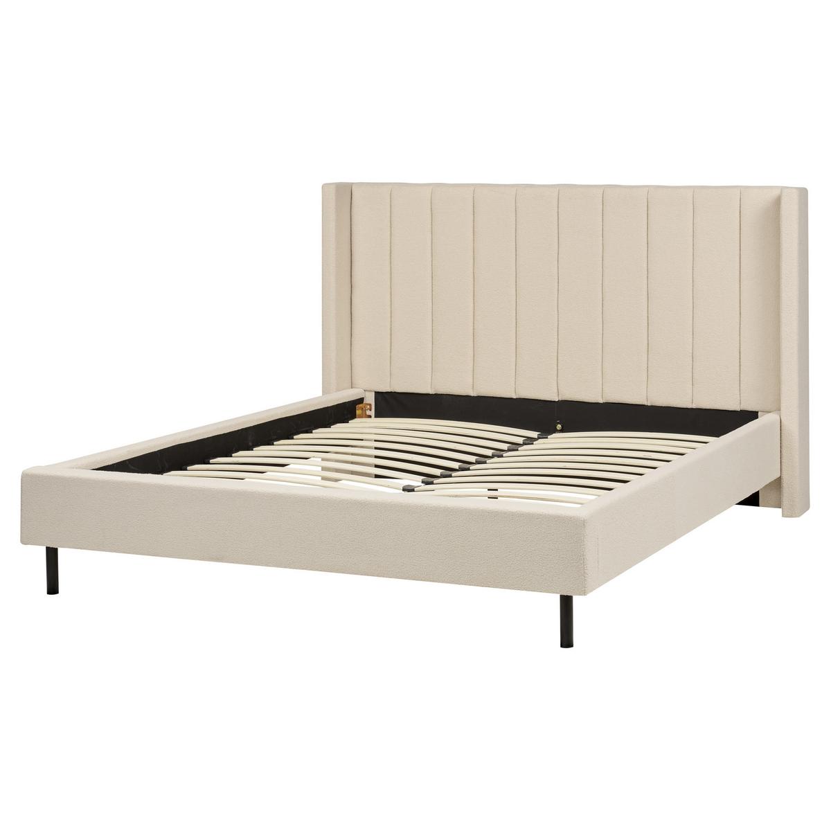 POLSTERBETT mit Lattenrost 160x200 cm Beige Villette - Beige, Textil (160/200cm) - Beliani