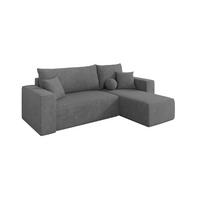 ECKSOFA mit Schlaffunktion Ottomane Rechts SENO-L 249x139x85 Grau Velours - Taupe/Schwarz, Holzwerkstoff/Kunststoff (249/139cm) - ALTDECOR