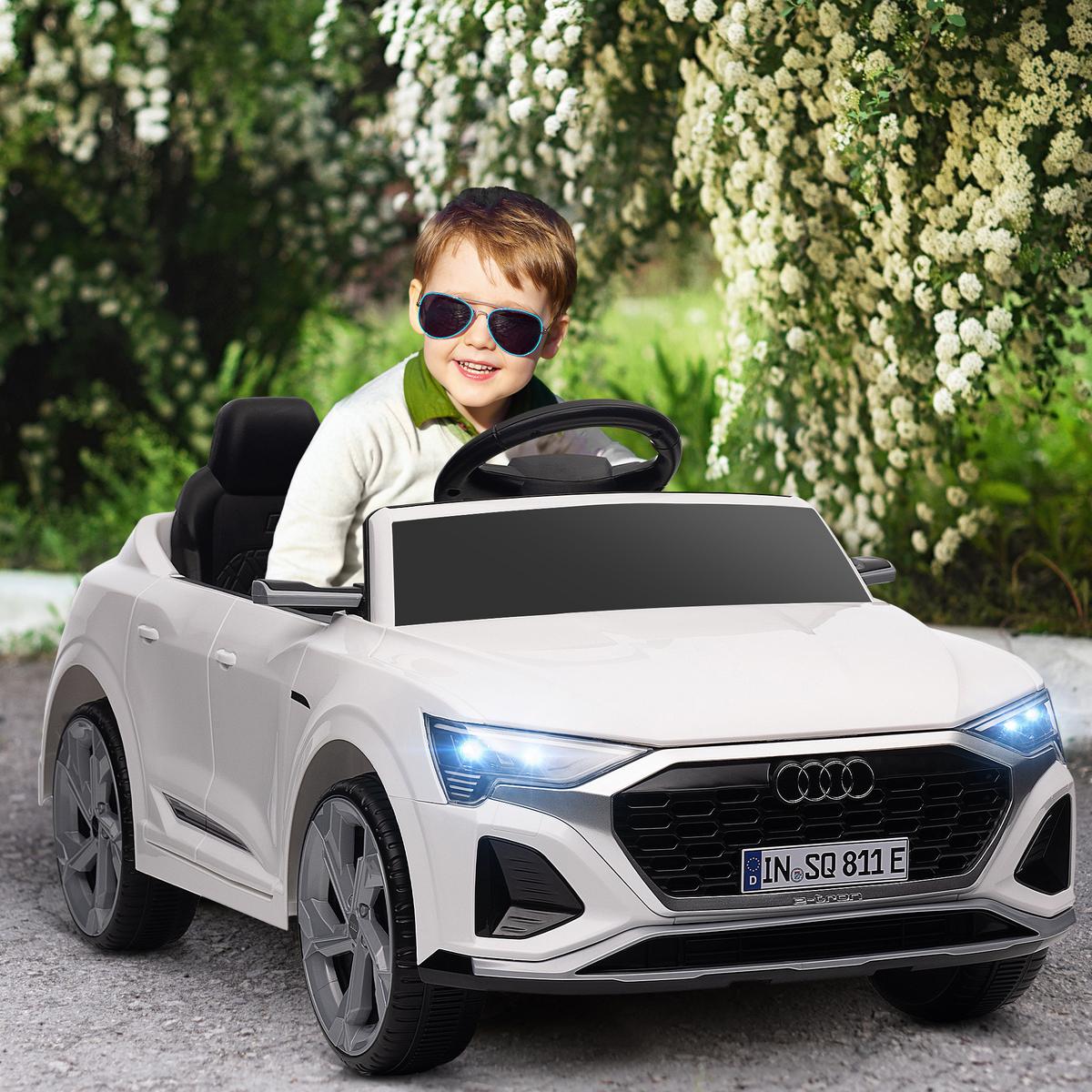 KINDER Elektroauto 12V Kinderauto mit 2,4G Fernbedienung, MP3 Musik & Hupe - Weiß, Kunststoff (98/49.5/43cm) - AIYAPLAY