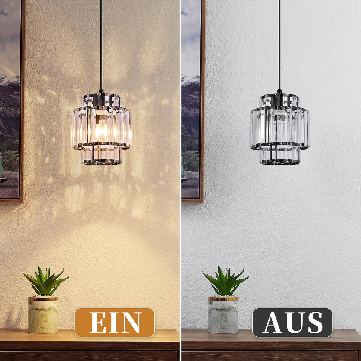 PENDELLEUCHTE Marenor 16/16/143 cm - Schwarz, Glas/Metall (16/16/143cm) - ZMH