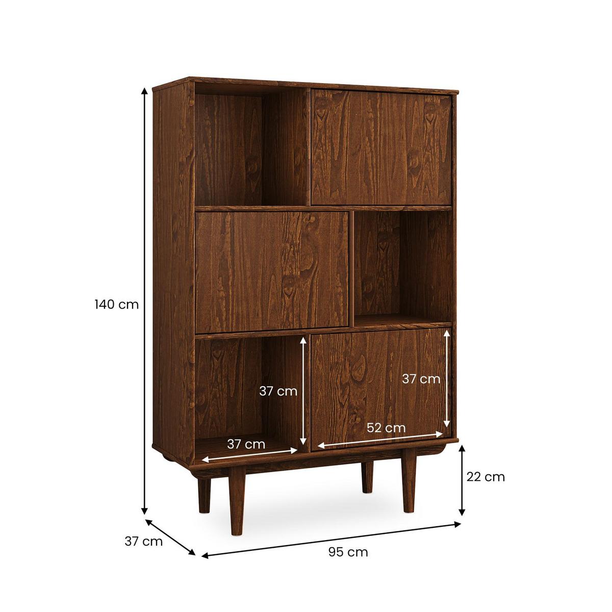 HIGHBOARD SIMONA Kastanie - Kastanienfarben, Holz (95/139/37cm) - IDIMEX