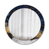SPIEGEL Ø80 cm Rund mit Aufdruck - Goldfarben/Dunkelblau, Glas (80/80/0.4cm) - TULUP