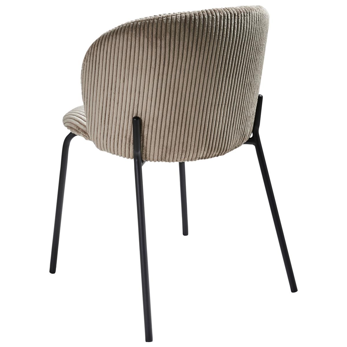 ESSZIMMERSTUHL 2er-Set Cord Taupe Miles - Taupe, Textil (53/83/55cm) - Beliani