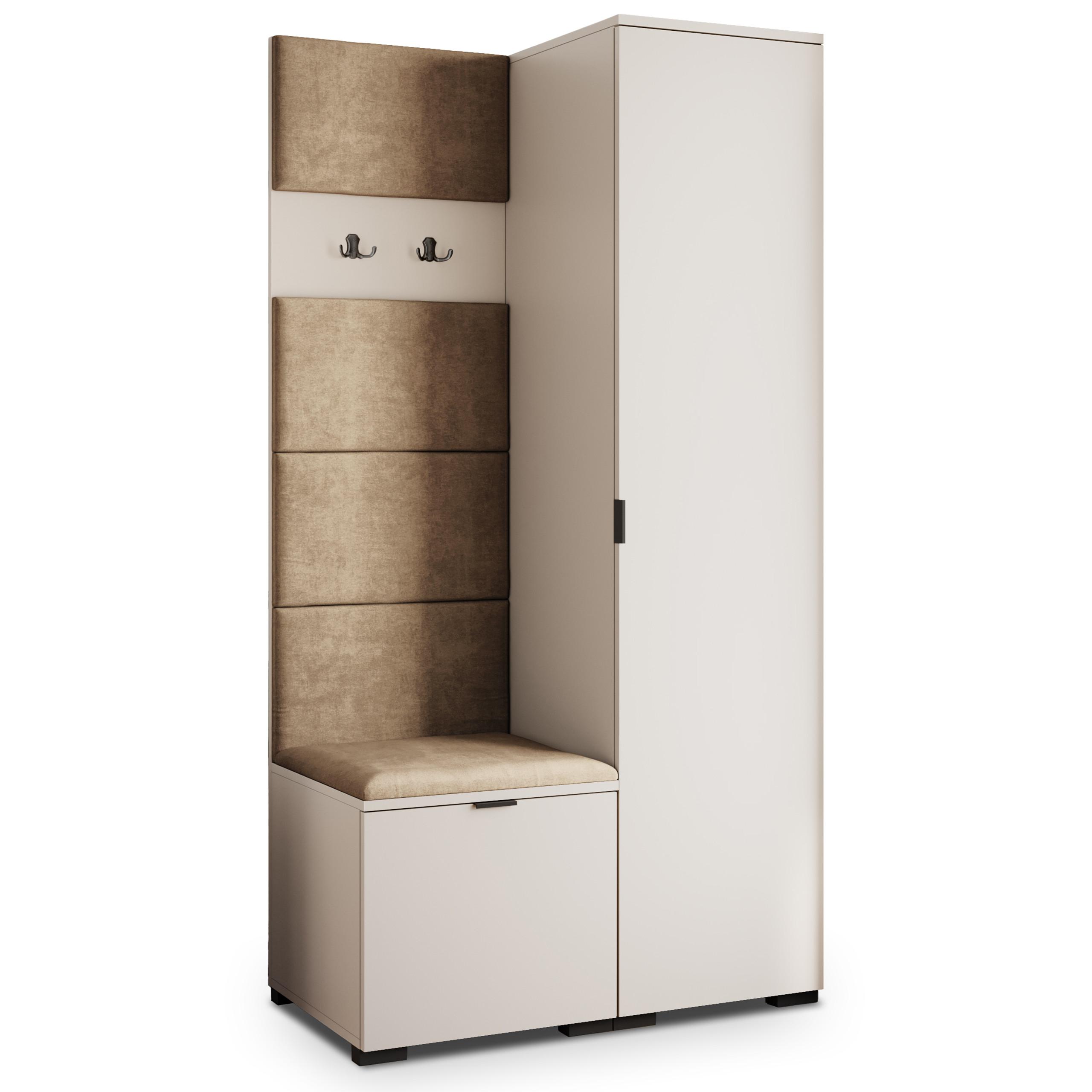 GARDEROBENSCHRANK LORI 95/181/51 cm Modern Garderobe-Set Kaschmir - Kaschmir/Mokka, Holzwerkstoff (95/181/51cm) - MASSENO