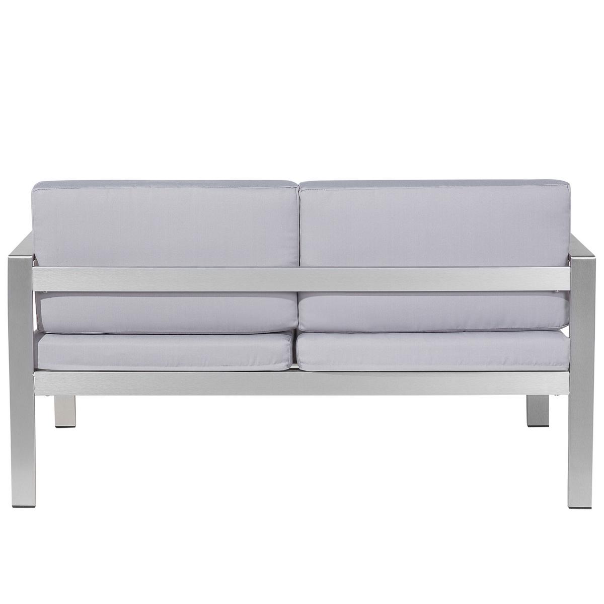 LOUNGE-SET 4-sitzer Aluminium Hellgrau Salerno - Hellgrau, Metall - Beliani