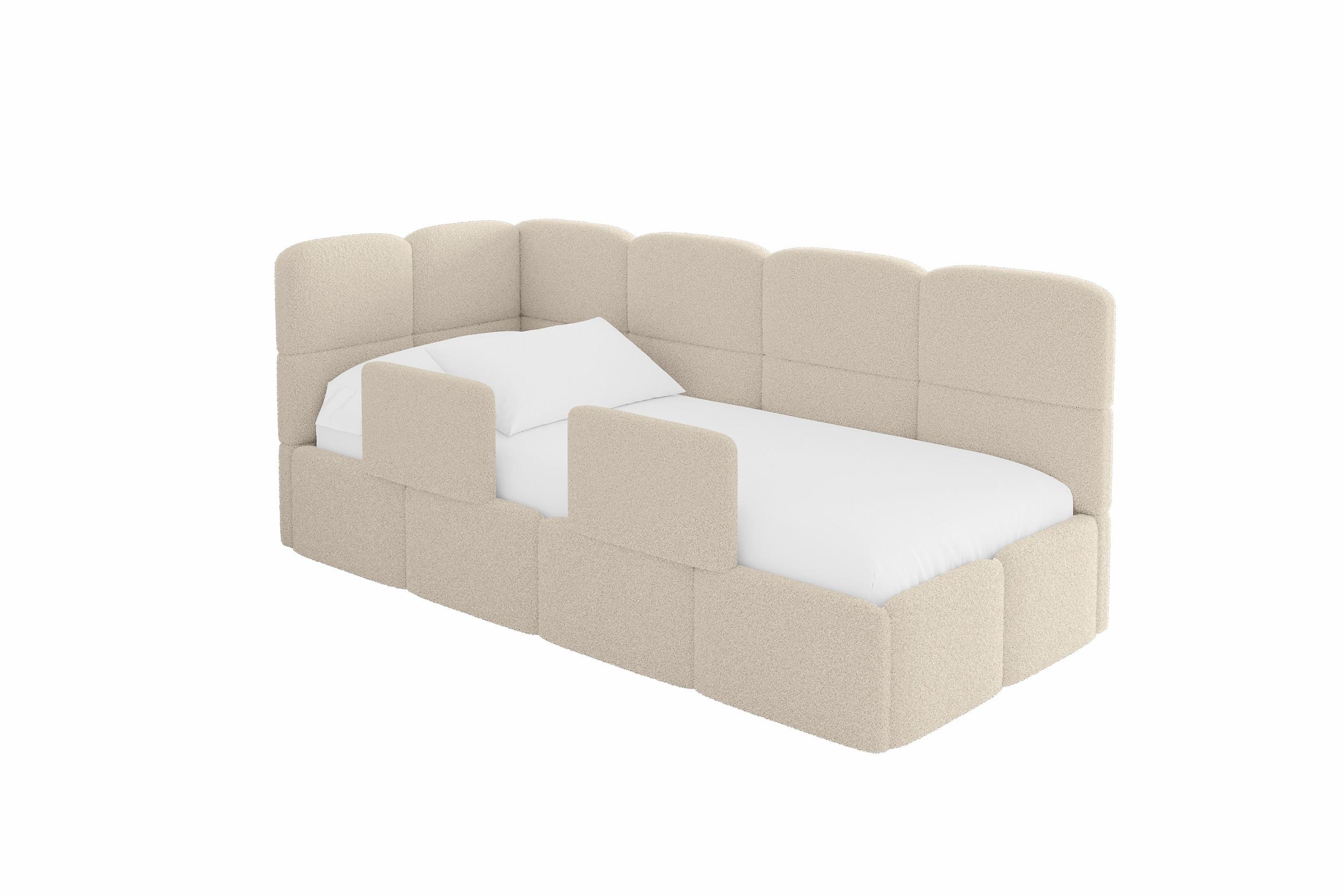 EINZELLBETT Jugendbett mit Bettkasten und Matratze H3/H4, Rechts - KIVY 100x200 Dunkelbeige - Taupe, Holzwerkstoff/Textil (100/200cm) - ALTDECOR