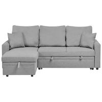 ECKSCHLAFSOFA 3-Sitzer Kunstleinen Grau rechtsseitig Nassjo - Grau, Textil (210/131cm) - Beliani