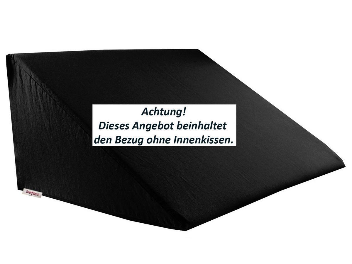 KEILKISSENBEZUG Basic 100% Baumwolle schwarz 62/49/30 cm - Schwarz, Textil (62/49cm) - beties Heimtextil
