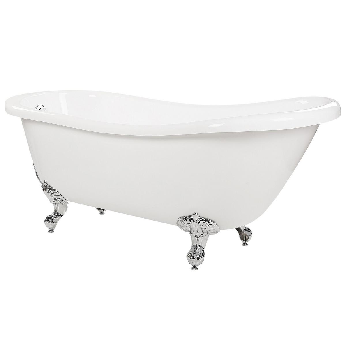 BADEWANNE 77x153x74 cm weiß Cayman - Weiß, Kunststoff (77/74/153cm) - Beliani