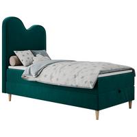 BOXBETT FLOW 90/180 Dunkelgrün Velvet - H3 - Dunkelgrün, Holz/Textil (90/180cm) - MKS