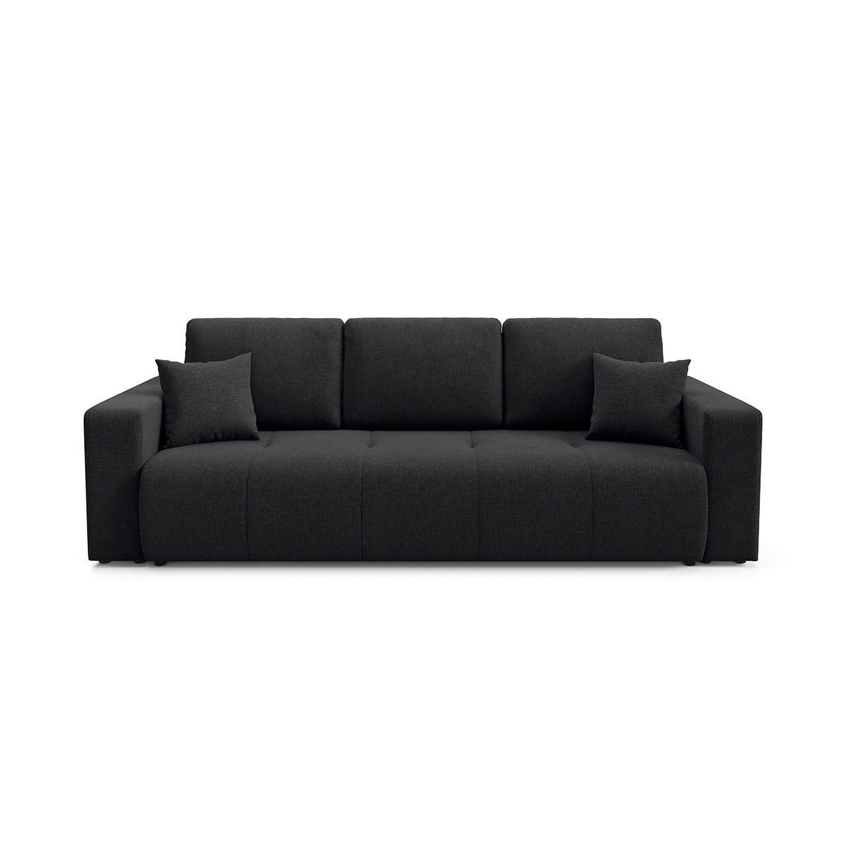 SOFA Giulia 3 Sitzplätze Schwarz - Schwarz, Holz (244/82/102cm) - Petits-meubles
