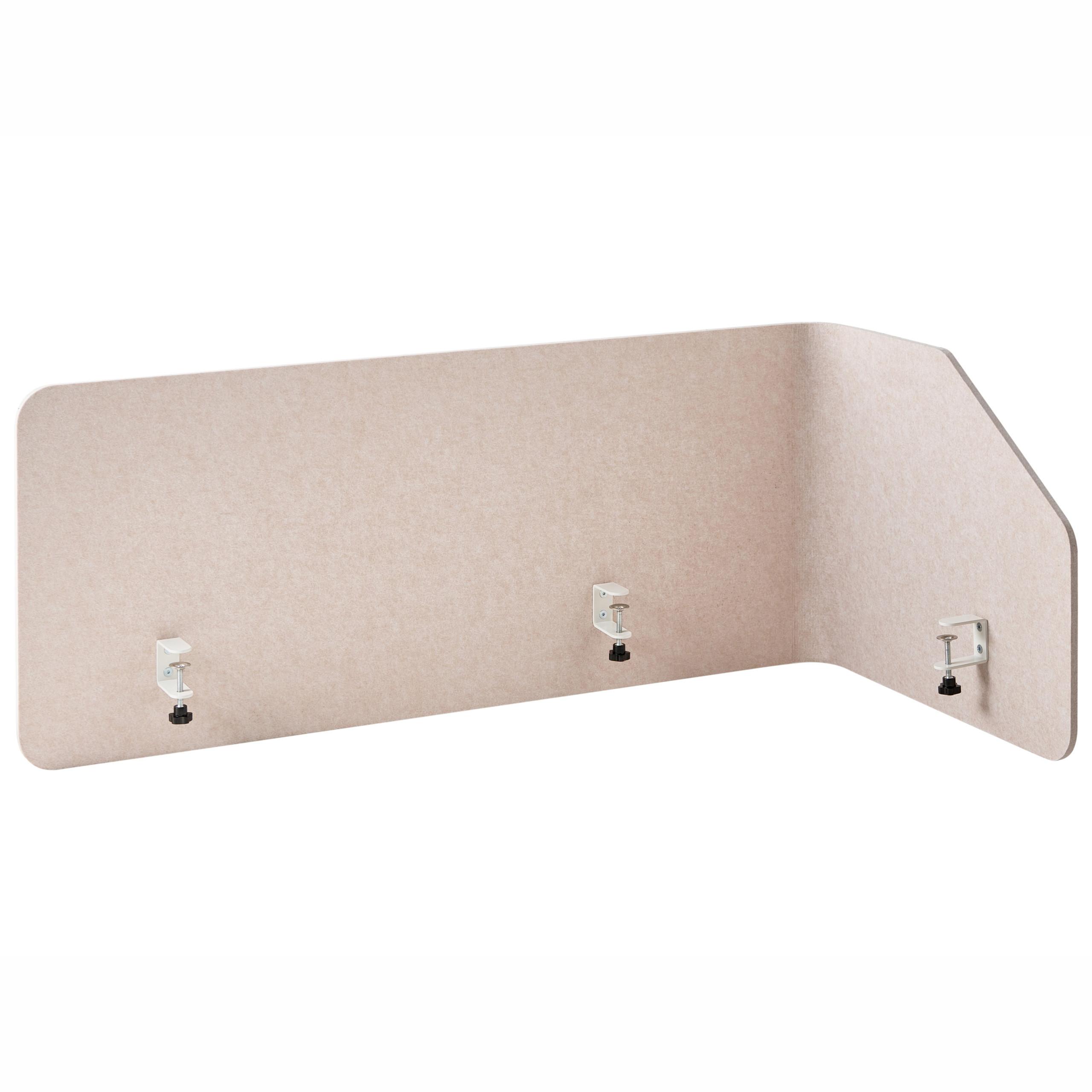 SCHREIBTISCHTRENNWAND 120/50 cm Beige Foldy - Beige, Kunststoff (120/50/1cm) - Beliani