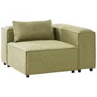 ECKMODUL Stoff Olivgrün symmetrisch Brande - Olivgrün, Textil (123/70/121cm) - Beliani