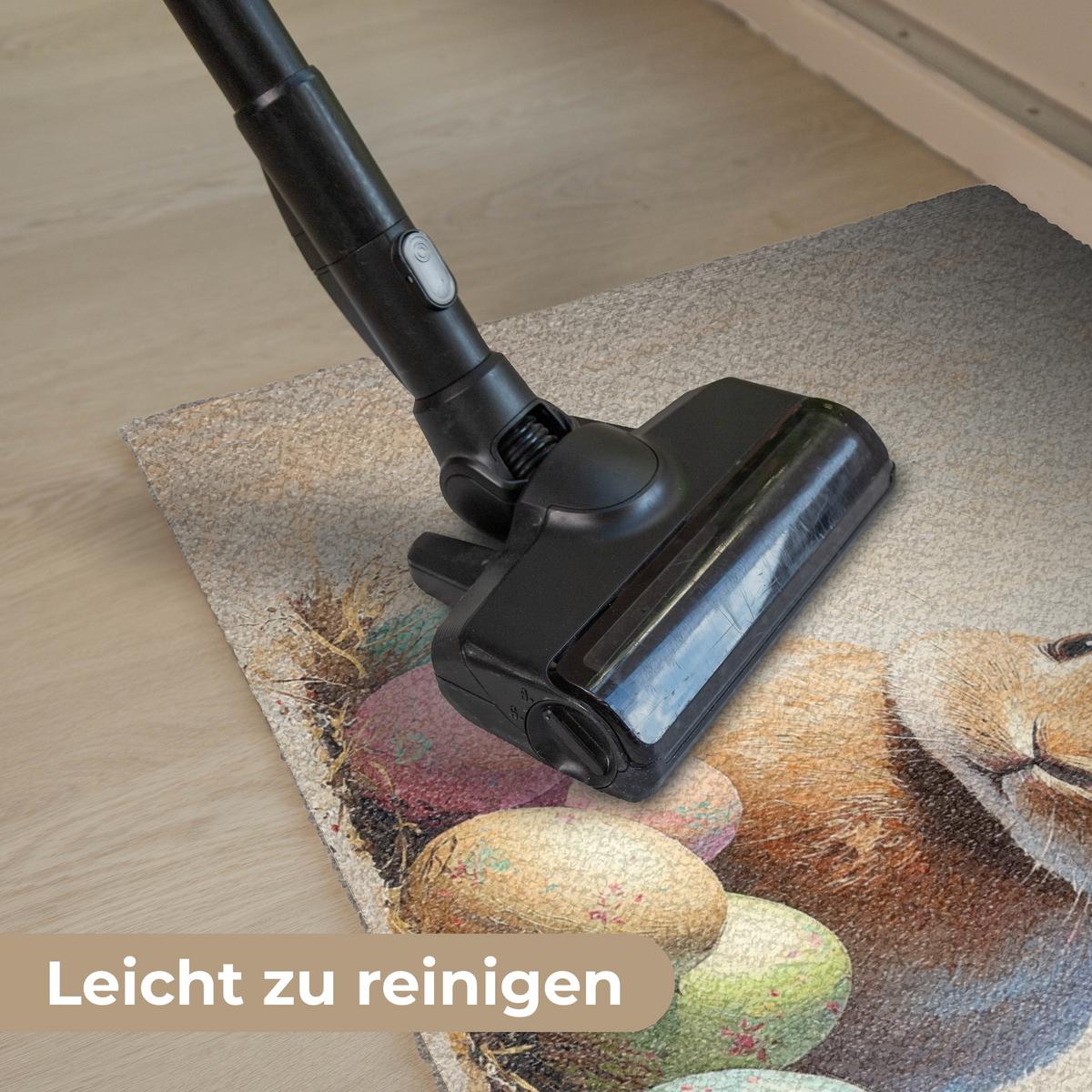 FUSSMATTE Osterhase - Pastell - Eier Schmutzmatte 90x60 cm - Beige/Multicolor, Kunststoff (60/90cm) - MuchoWow