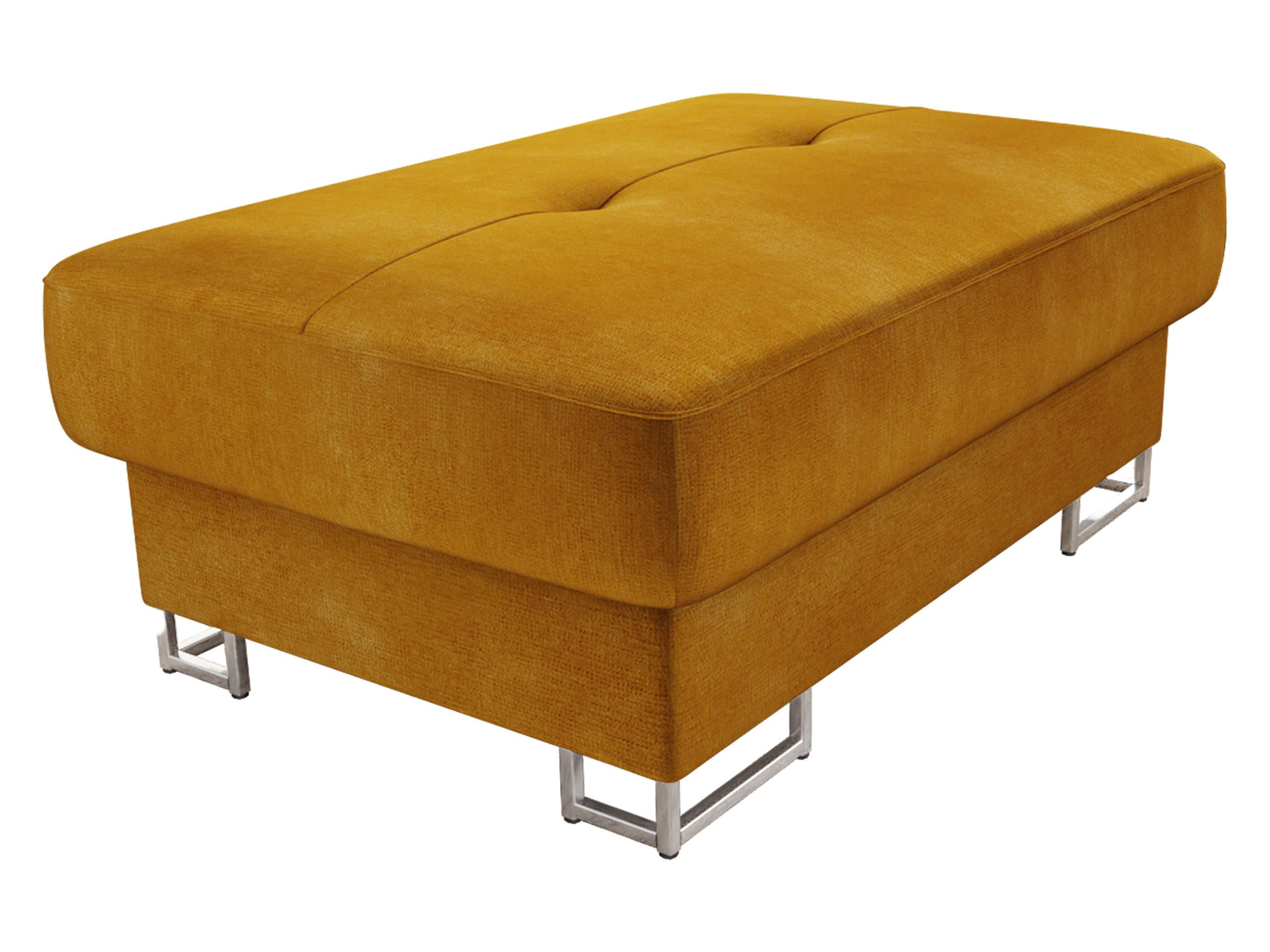 POLSTERHOCKER Cotere - Currygelb/Silberfarben, Holz/Metall (104/42/67cm) - MIRJAN24