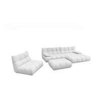 SITZGRUPPE VIVIEN 3ER SET Weiß Cord (1er-Set) - Weiß, Kunststoff/Textil (359/85/510cm) - KAWOLA