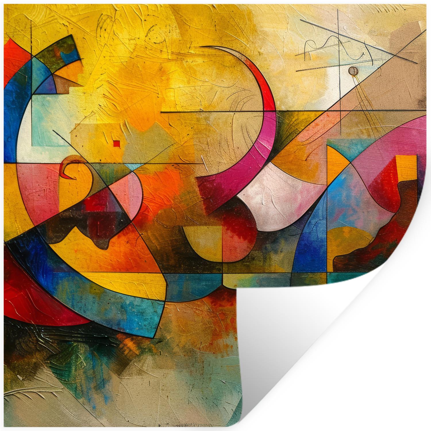 WANDTATTOO Kunst - Abstrakt - Modern Wanddeko 50x50 cm - Gelb, Kunststoff (50/50/0.1cm) - MuchoWow