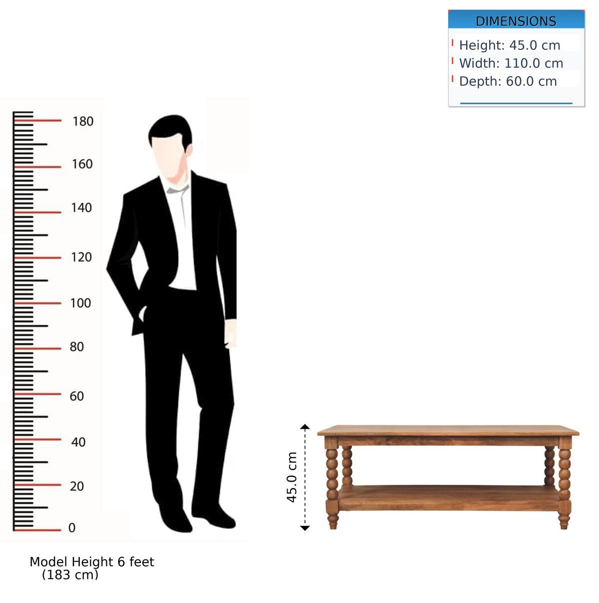 COUCHTISCH mit Golden-Teak-Finish, großes offenes Fach, braun - Braun, Holz (60/110/45cm) - Artisan Furniture
