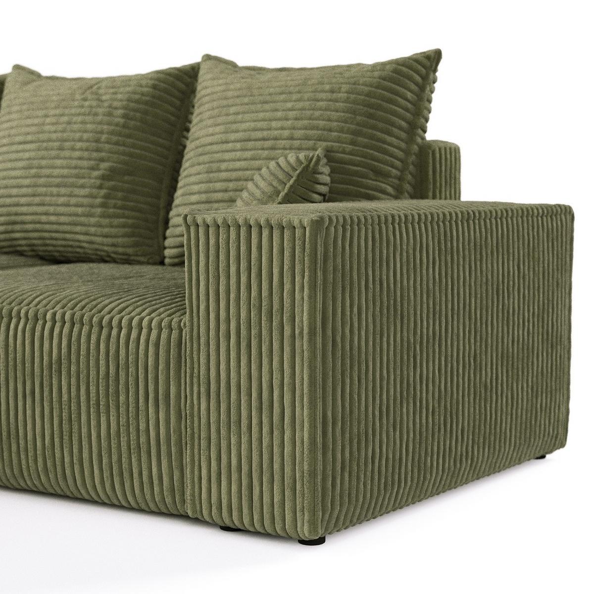 ECKSOFA SENSO mit Schlaffunktion Grün im Tilia Stoff - Schwarz/Grün, Holz/Holzwerkstoff (255/148cm) - AltaBeds