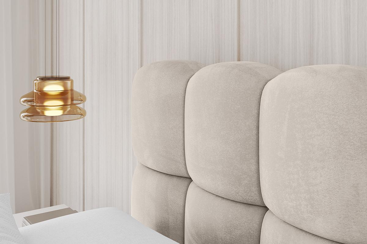 POLSTERBETT mit Bettkasten und Lattenrost, Boxbett ohne Matratze - LEYA 160x200 Beige - Beige, Holzwerkstoff/Textil (160/200cm) - ALTDECOR