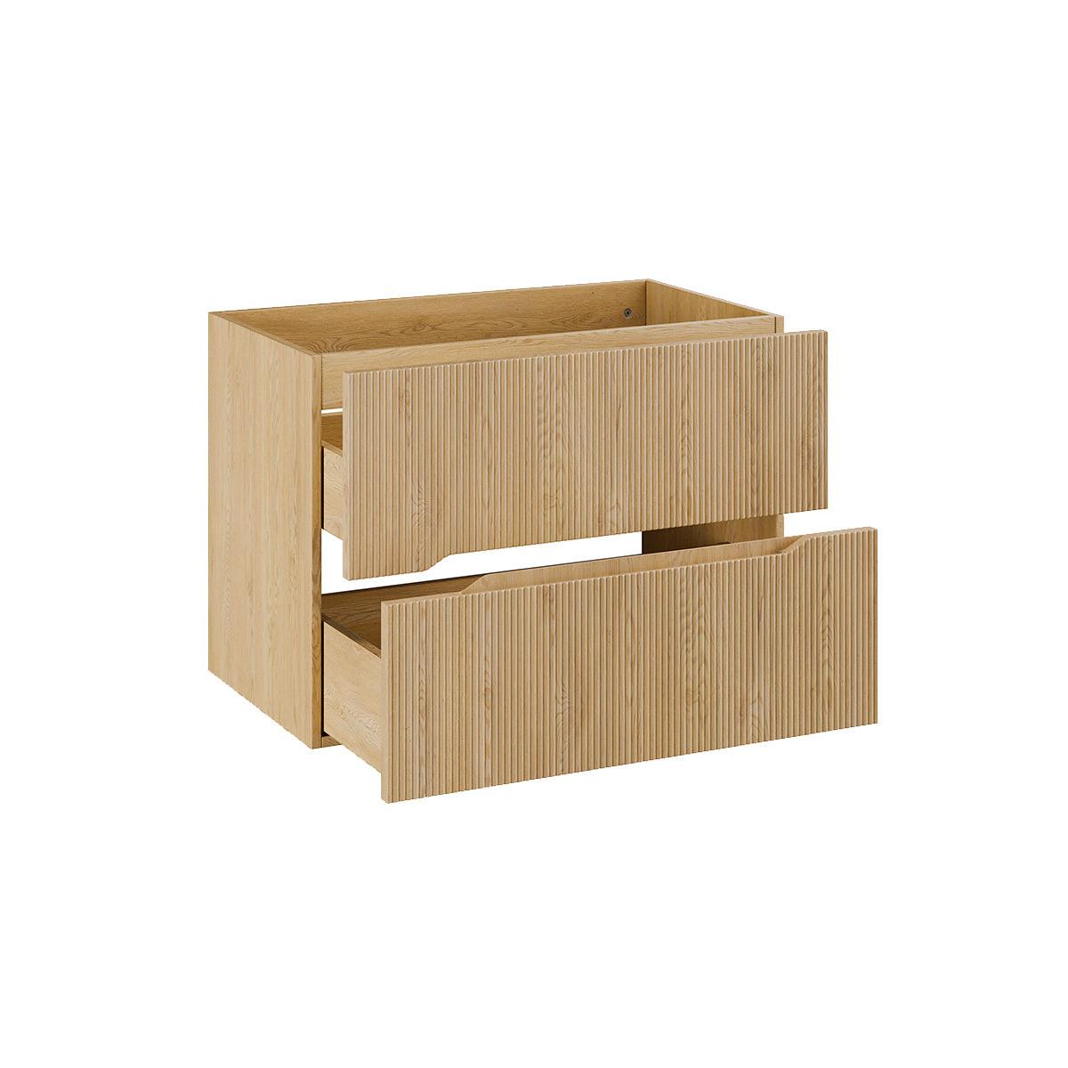 BADMÖBEL 80.2cm Isaline 2er-Set Helle Eiche - Braun, Holzwerkstoff (80.2/57/46cm) - Petits-meubles