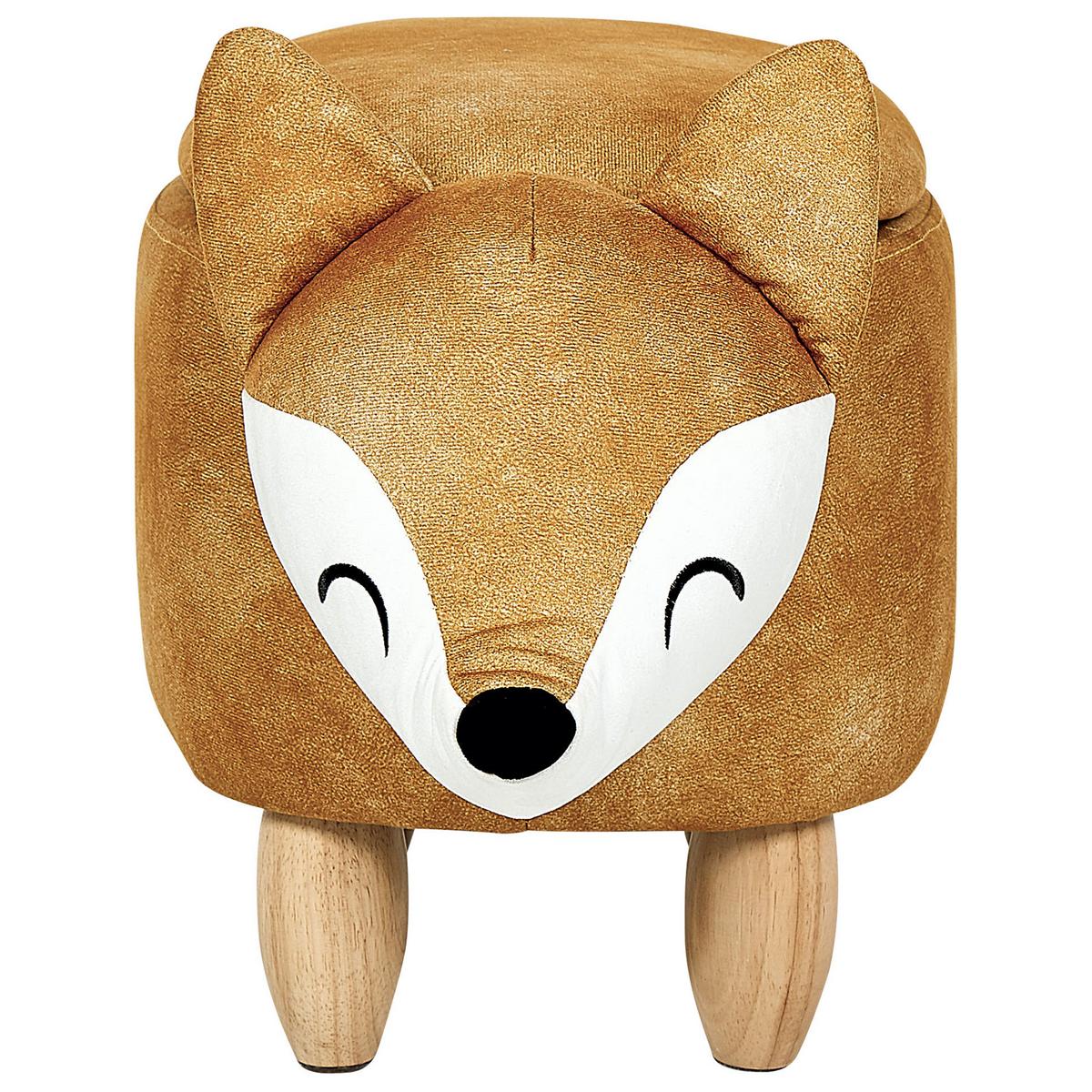 HOCKER Fox 74/32/37 cm - Orange, Textil (32/37/74cm) - Beliani