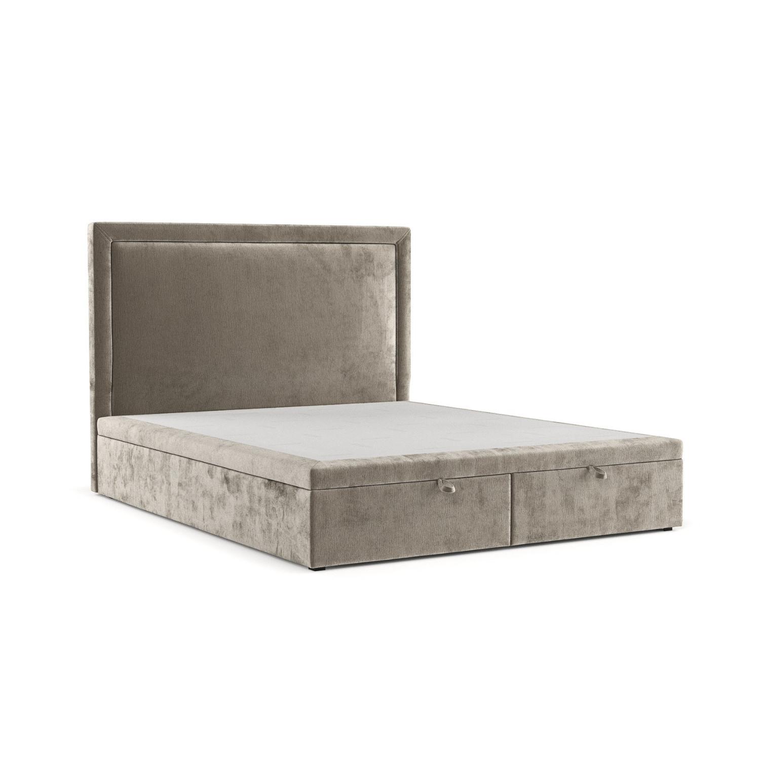 POLSTERBETT Salma mit Stauraum 180/200 cm Beige im Lotta Stoff - Beige/Schwarz, Holz/Holzwerkstoff (180/200cm) - AltaBeds