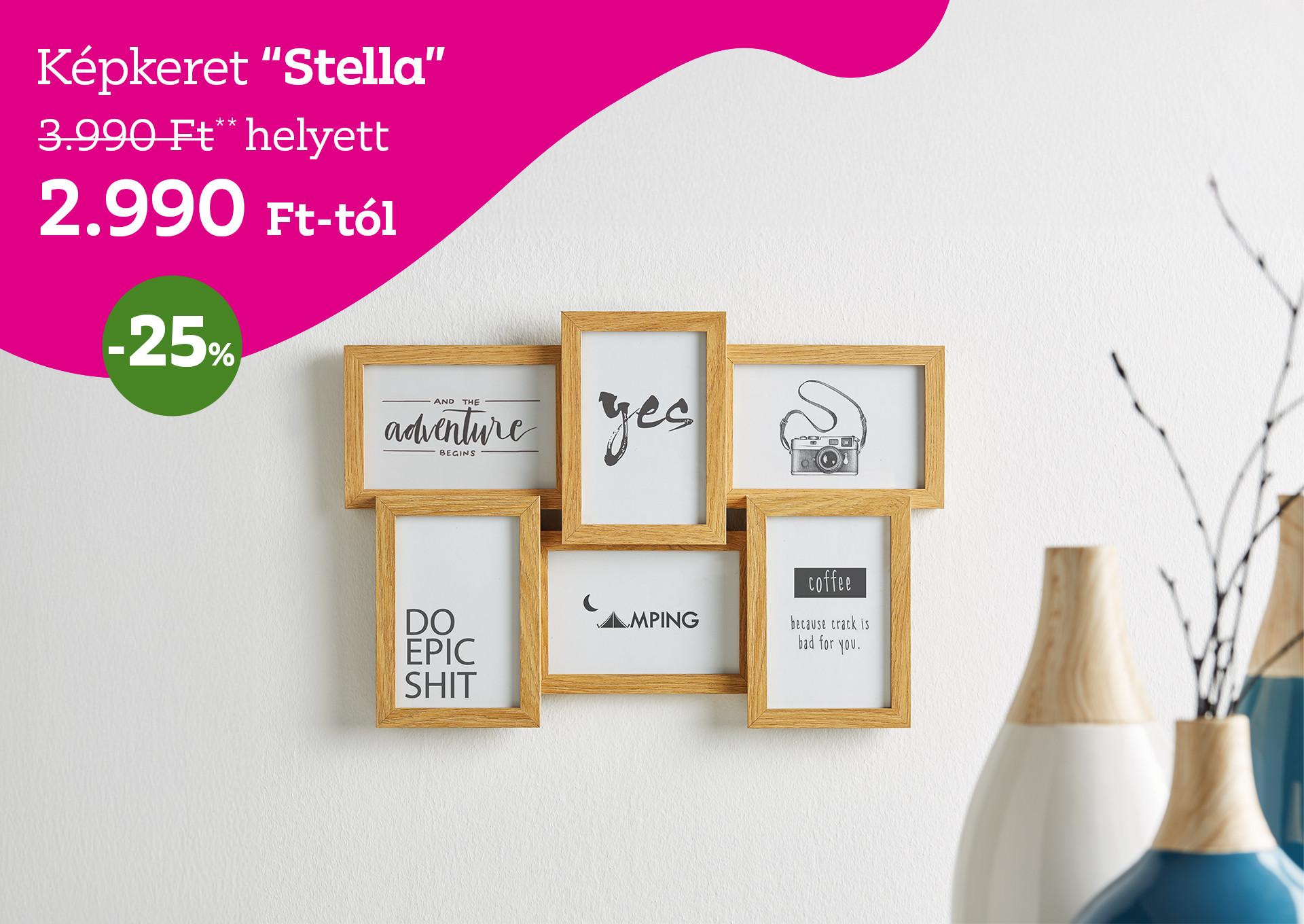 Képkeret  STELLA 3990 Forint helyett 2990 Forint, kedvezmény mértéke 25%