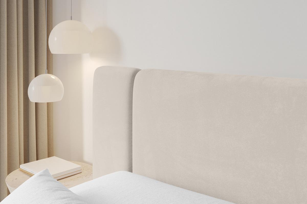 BOXBETT mit Matratze H4 - EVON - 180x200 cm Beige - Beige, Holzwerkstoff (180/200cm) - ALTDECOR