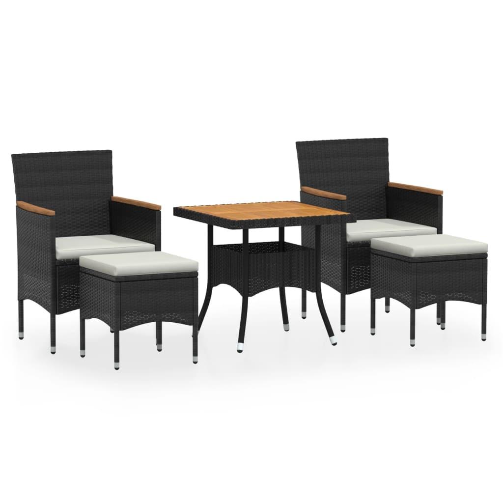GARTENSET Yaldo 5-teilig - Schwarz, Metall - Nettlife