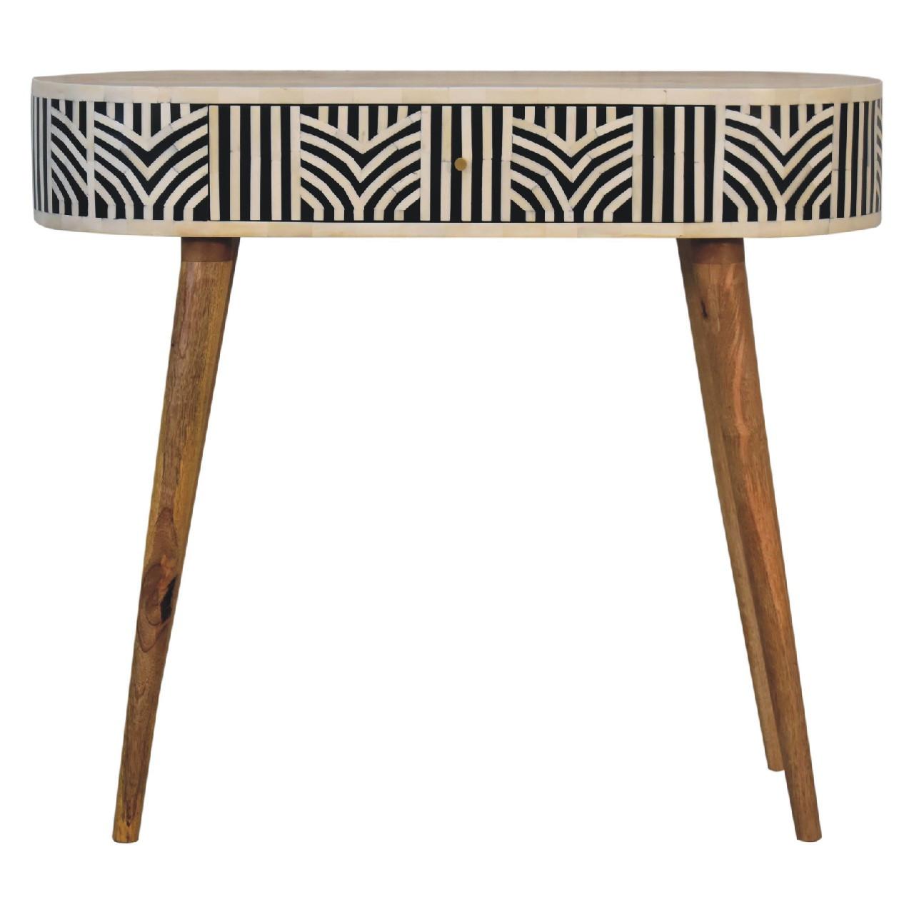 KONSOLENTISCH Edessa, 1 Schublade, Nordische Beine, Wchwarz und Weiß, Eichenholzoptik - Eichefarben/Messingfarben, Holz/Metall (35/90/78cm) - Artisan Furniture