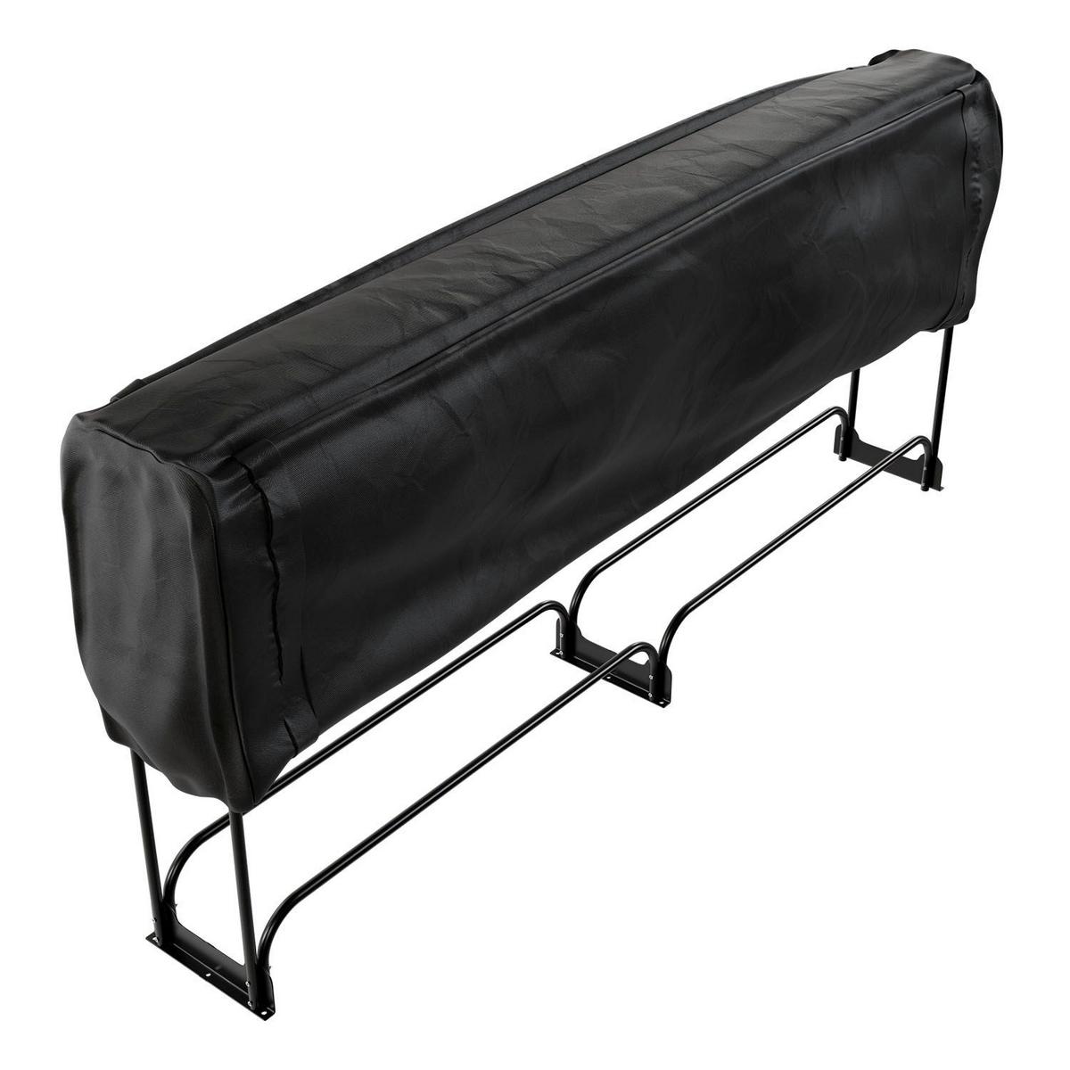 KAMINHOLZREGAL mit Abdeckung - Schwarz, Metall (260/117/36cm) - Juskys