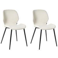 KONFERENZSTUHL 2er-Set Hellbeige Holland - Beige/Schwarz, Textil (48/84/55cm) - Beliani