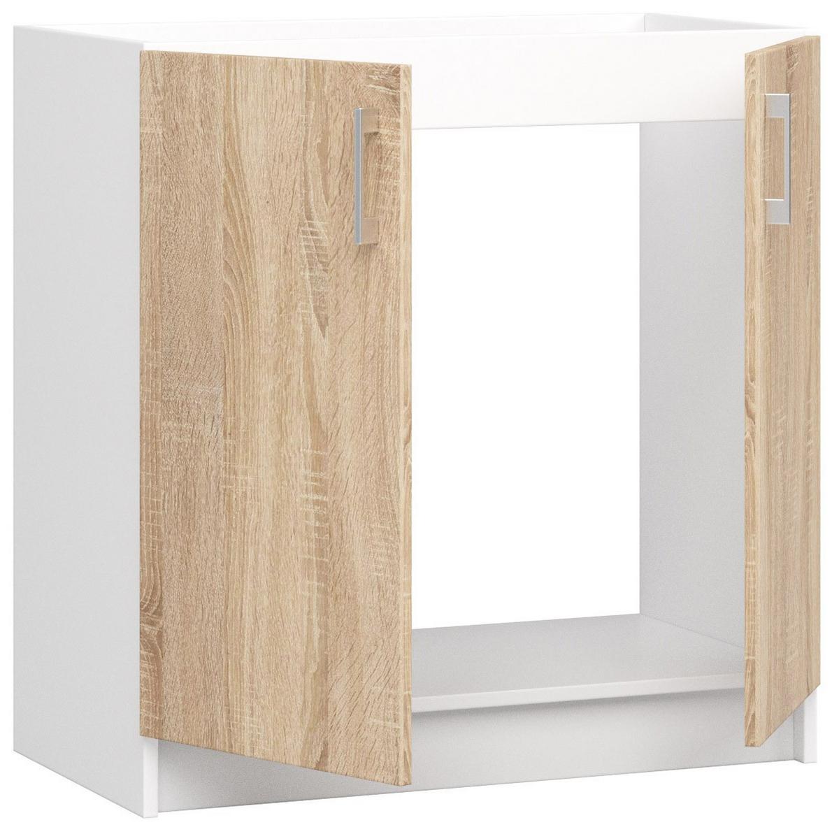 UNTERSCHRANK Weiß, Eiche Sonoma 82/80/44,5 - Weiß/Eiche Artisan, Holzwerkstoff (80/82/44.5cm) - RAUMHIRSCH FURNITURE