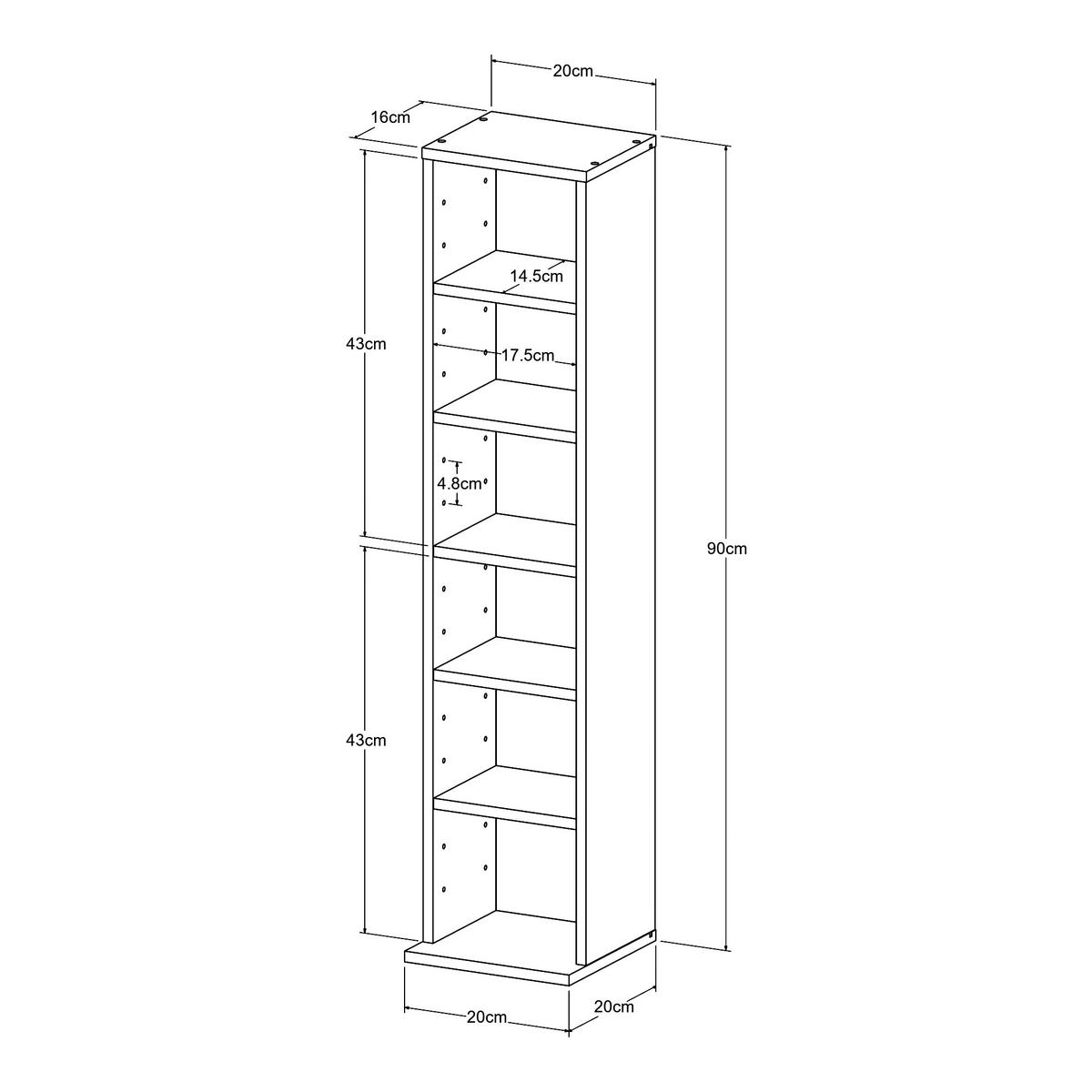 CD-REGAL Tynset - Sonoma Eiche, Holzwerkstoff (20/90/20cm) - [en.casa]