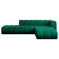 ECKSOFA modulares Sofa Zuvon-L1 - 296x177x70 cm Grün - Dunkelgrün, Holzwerkstoff/Textil (296/177cm) - ALTDECOR