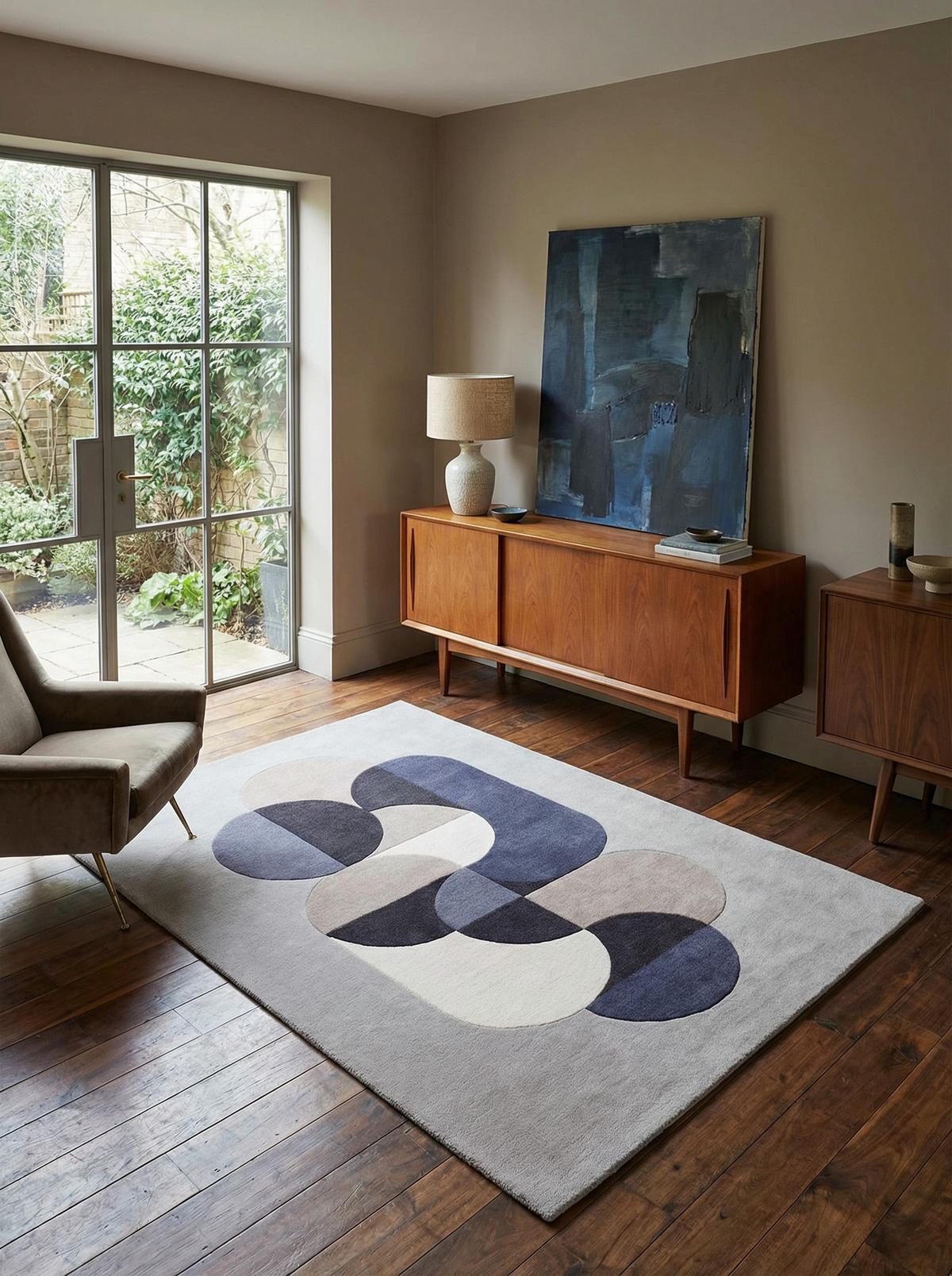 WOLLTEPPICH handgewebt HULL-Beverley, geometrisch, Hellgrau, 120 x 170 cm - Grau, Textil (170/120cm) - KADIMA DESIGN