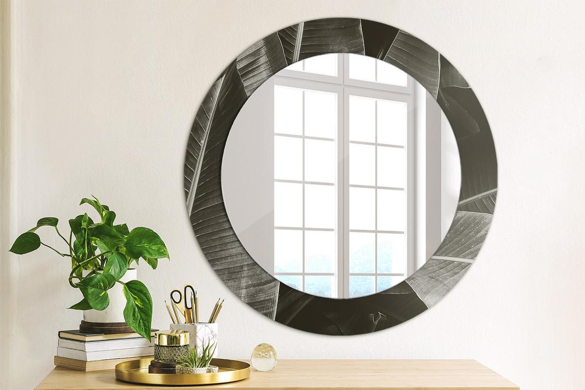 SPIEGEL Rund Ø 60 cm mit Aufdruck - Grau, Glas (60/60/0.4cm) - Wallfluent