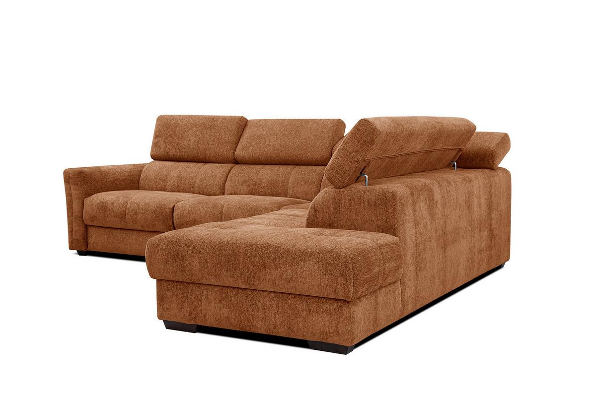 ECKSOFA CALVERA 5-Sitzer, dunkelorange - Dunkelorange, Holzwerkstoff/Textil (298/239cm) - Wozimo