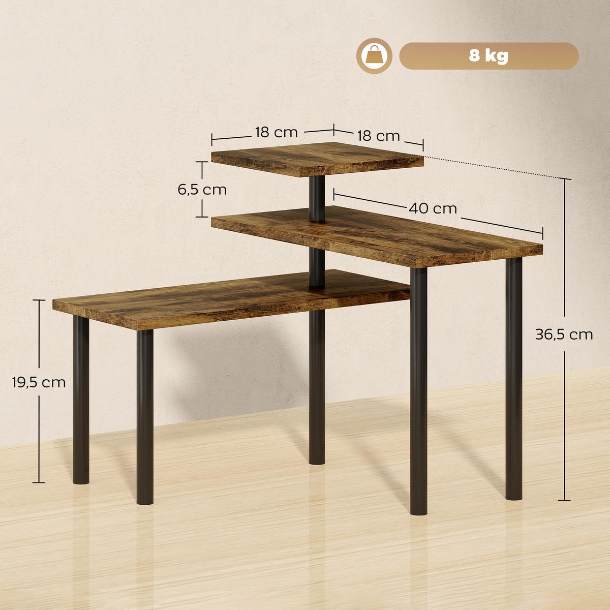 KÜCHENREGAL Spanplatte Metall Rustikal-Braun - Braun, Holzwerkstoff (18/36.5/40cm) - HOMCOM