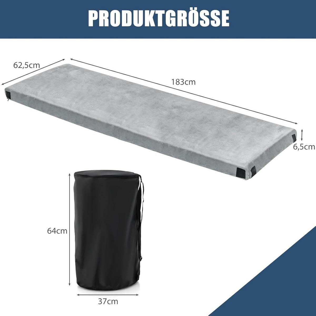 CAMPING MATTRESS Grau - Grau, Textil - COSTWAY