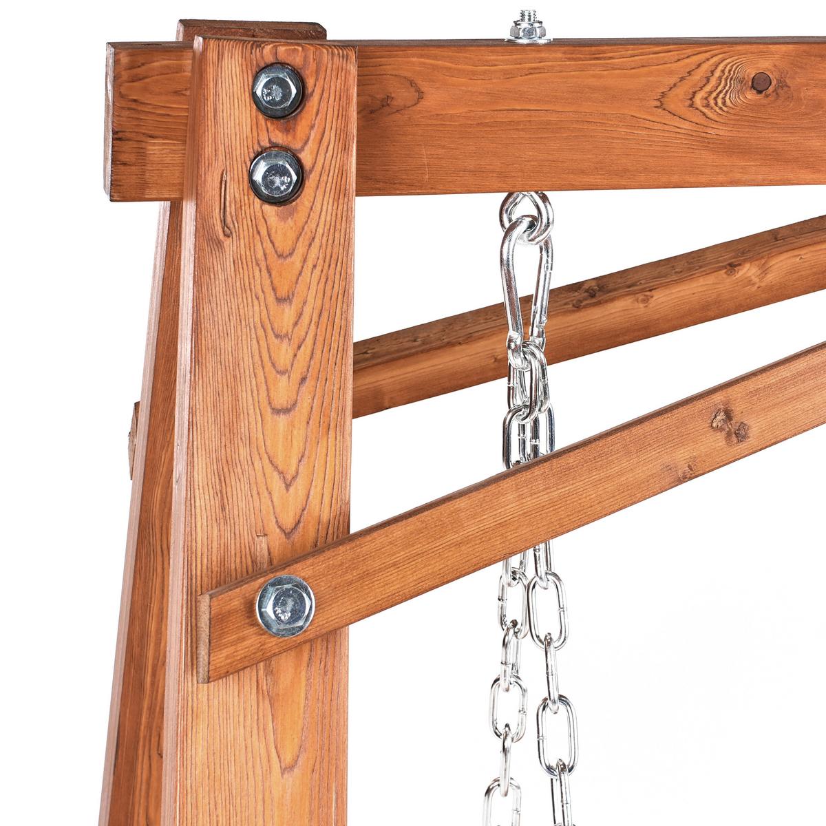 HOLLYWOODSCHAUKEL Braun Ficarella - Braun, Holz (203/186/132cm) - Beliani