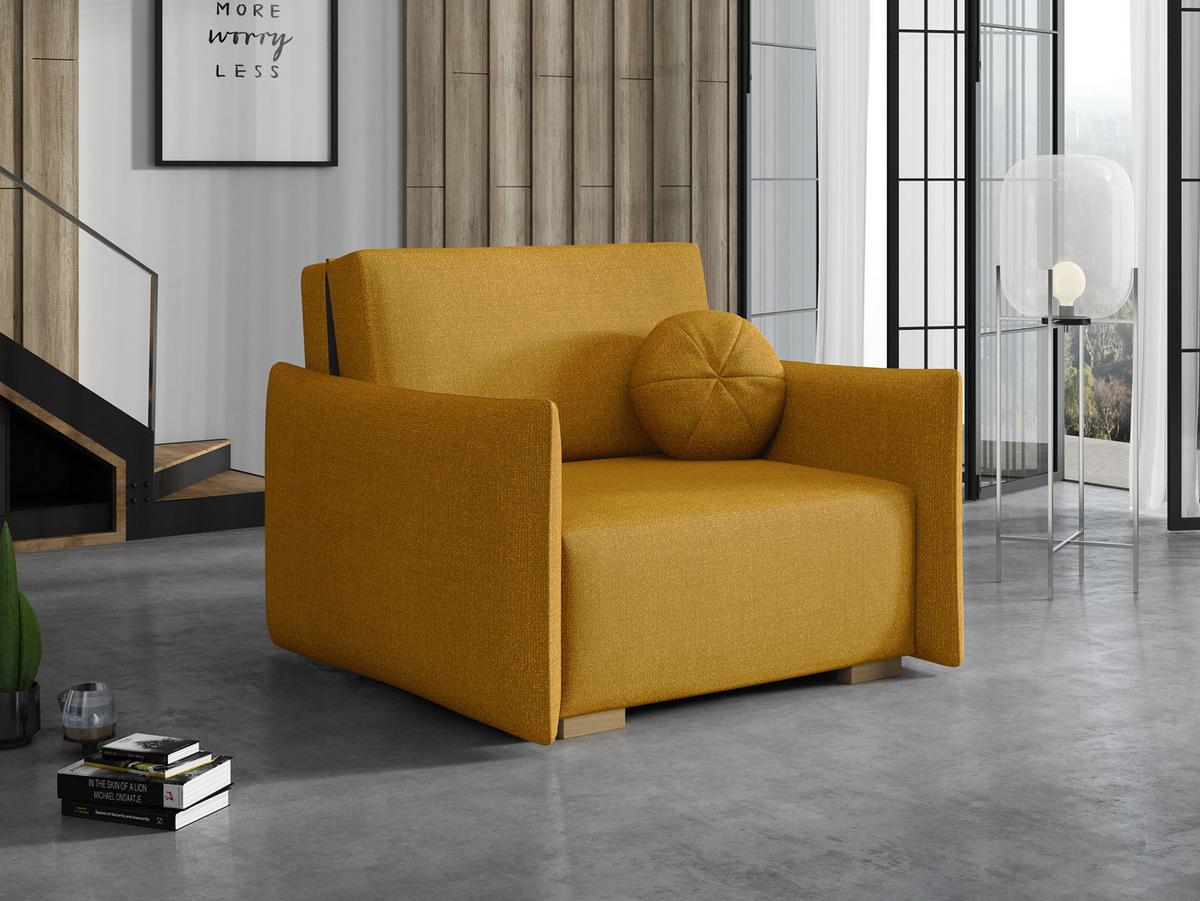 SCHLAFSOFA Viva Glov I - Gelb/Naturfarben, Holz/Textil (104/85/98cm) - MIRJAN24