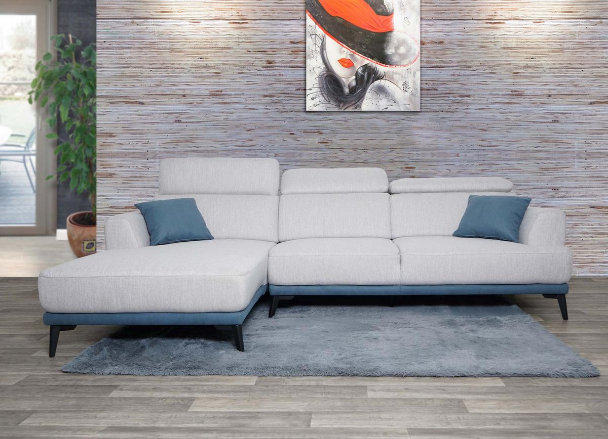 SOFA L-FORM Hellgrau - Hellgrau, Textil (277/170cm) - MCW
