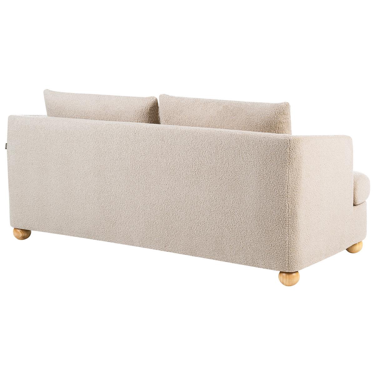 3-SITZER-SOFA Bouclé Beige Rattvik - Hellbraun, Textil (198/86/82cm) - Beliani