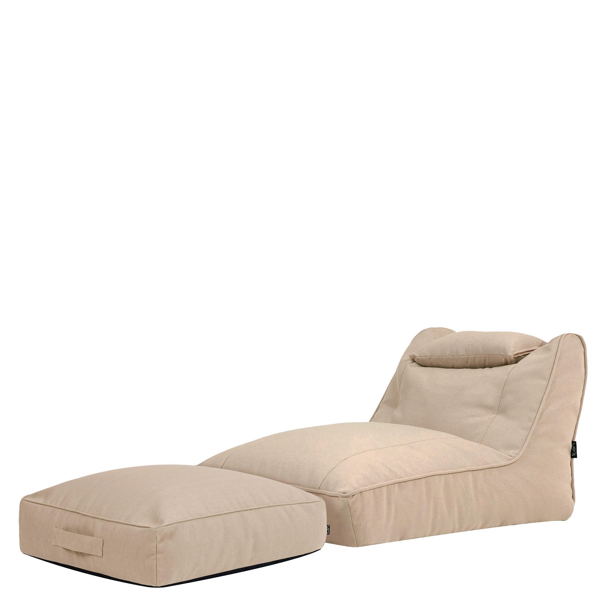 SITZSACK Outdoor mit Bodenkissen Nova - Beige, Textil (84/68/180cm) - icon