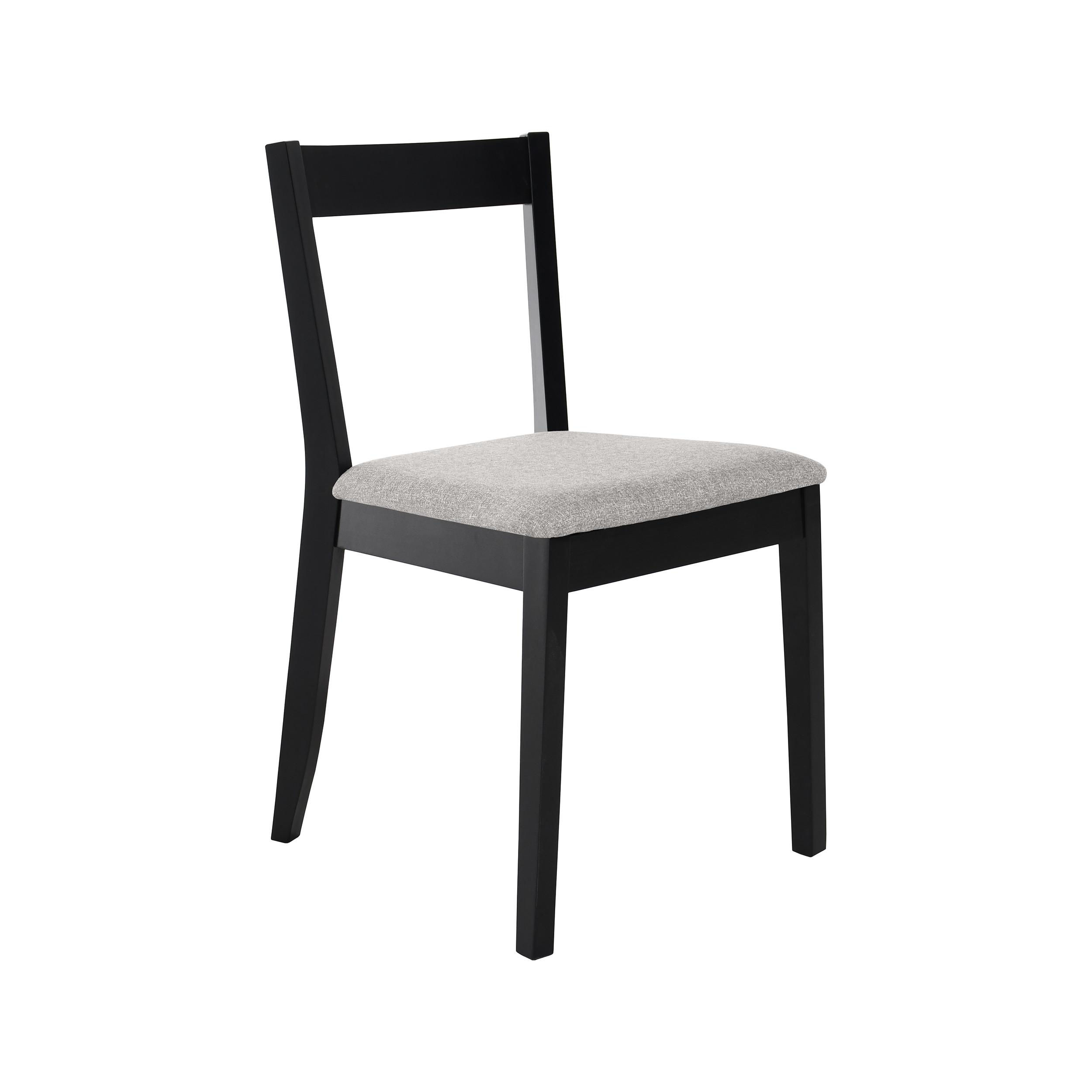 STUHL Moden mit schwarzen Holzbeinen, Polsterstuhl, Hellgrau - Hellgrau/Schwarz, Holz (45/84/45cm) - Beautysofa