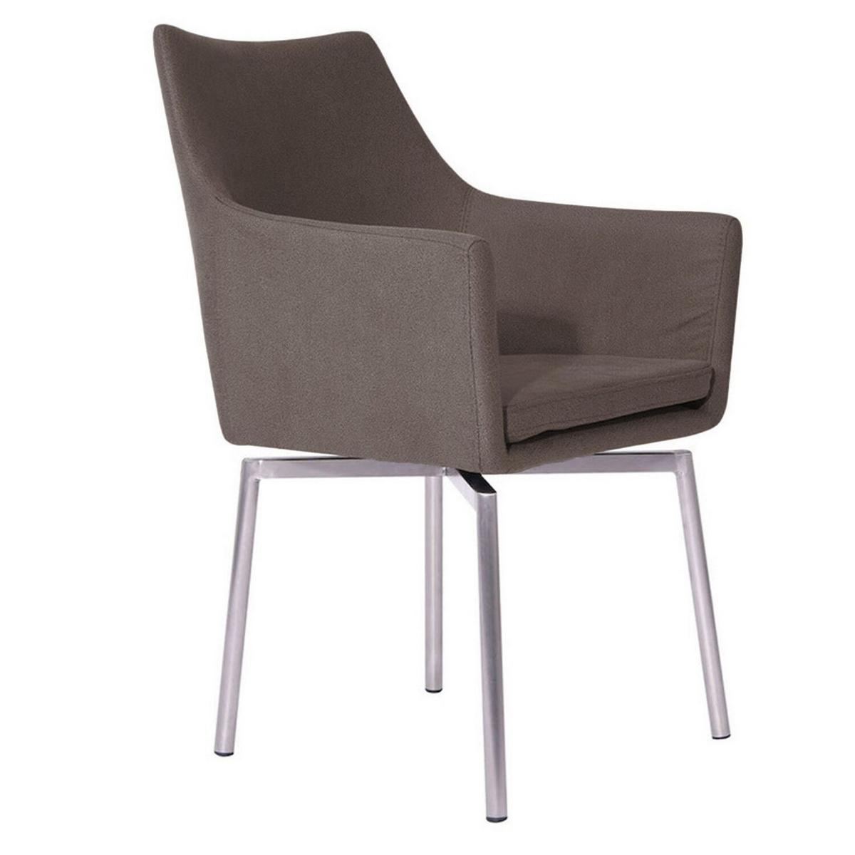 STUHL CALI Grau Microfaser Drehbar (180°) - Taupe/Grau, Textil (56/88.5/61cm) - KAWOLA